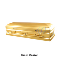 Cercueil en bois d'acajou pour adultes, style américain, design personnalisable, fabriqué en Chine