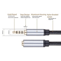 Vergoldetes Koaxial-PVC-Geflechtkabel mit Kupferkern 3,5MM TRRS Stecker-Buchse Stereo-Audio-Verlängerungskabel