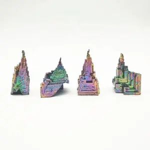 Wholesale Natural Metal Mineral Seven Color Bismuth Crystal Pyramid For Home Decoration