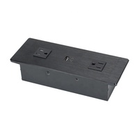 Prises de charge rapide USB 65 W, 2 prises de courant américaines, panneau de prise encastré pour meubles, prise de bureau encastrée, panneau de prise américain