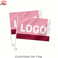 Drapeau de voiture personnalisé 30*45cm pour vitre latérale, installation facile, support à pince en plastique pour défilés extérieurs