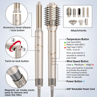 Kit d'outils de coiffure à succès : Lisseur et fer à boucler combinés 8-en-1 avec têtes interchangeables, certifié CE RoHS FCC, directement de l'usine