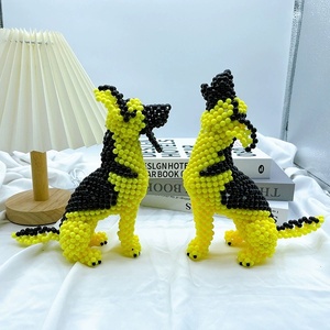 ลูกปัดอะคริลิกคุณภาพสูง งานแฮนด์เมด ลายน่ารัก สัตว์การ์ตูน ขนาด 4 มม. ลูกปัดพลาสติก พวงกุญแจรูปสุนัขพันธุ์เยอรมันเชพเพิร์ด - Product Image 2