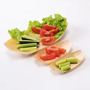 Hot Selling Gerecycled Houten Voedsel Boot Sushi Dienblad En Bamboe Ring Spiesjes Voor Snack