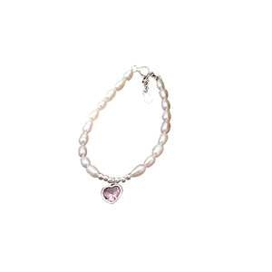 Pulsera Yinruitai S925 de Plata de Ley con Forma de Corazón, con Perla de Agua Dulce y Circonita de Colores para Mujer, Uso Diario - Product Image 5