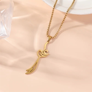 Collana con Ciondolo a Forma di Spada Scimitar Zulfiqar Semplice, Ispirata all'Islam Arabo Shi'ite, in Acciaio Inossidabile, Gioielli di Moda, Vendita all'Ingrosso - Product Image 3