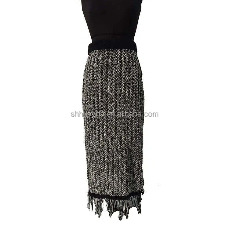 Dress Sweater Set Spring Autumn Fall OEM ODM Fashion Women Diamond Pattern Women Tassel Dress Sweater