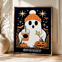 Vente directe usine Shopify Décoration murale pour la maison et les fêtes d'Halloween Cadeaux Artisanat Jouet fantôme Kit de peinture perlée DIY