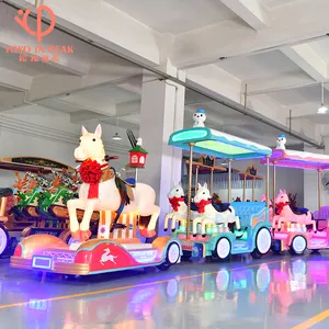 Taman Hiburan berkuda profesional listrik Mini kereta turis Kiddie tempat bermain Trackless kereta api