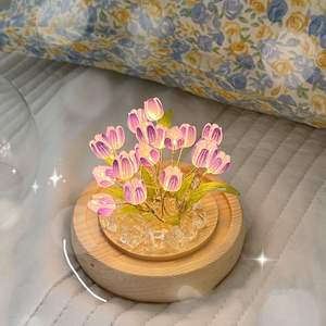 Gran oferta, decoración creativa para dormitorio, Idea de regalo, cúpula de cristal, flor de cristal <span class=keywords><strong>LED</strong></span>, Lampara De <span class=keywords><strong>Tulipan</strong></span> - Product Image 3