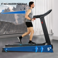 Caminadora Eléctrica Plegable y Móvil para Gimnasio Interior, con 3 Niveles de Inclinación, Peso Máximo del Usuario 120 kg, Suministro de Fábrica