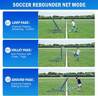 Rebondisseur de football intelligent, filet d'entraînement de rebond de ballon, filet de rebond de football réglable 1,5m