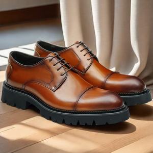 Botas de Nieve para Hombre, Otoño-Invierno 2026, Estampado de Leopardo, con Cordones, Cómodas, de Cuero Genuino, Casuales, Formales, para Negocios - Product Image 1