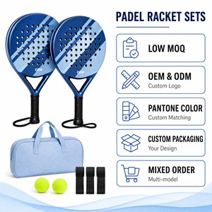 Set de <span class=keywords><strong>Padel</strong></span> para 2 Jugadores, Kit Completo que Incluye 2 Raquetas, 2 Pelotas y Bolsa de Transporte, para Principiantes - Product Image 1