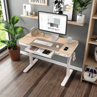 Table intelligente électrique à moteur unique, bureau debout ergonomique à hauteur réglable avec tiroir et ports USB pour la maison et le bureau