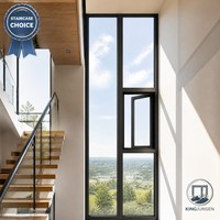 Trap- en wenteltrap ramen van dubbel glas, aluminiumlegering, horizontaal openend, voor buitengebruik in de keuken, modern design, Energy Star gecertificeerd.