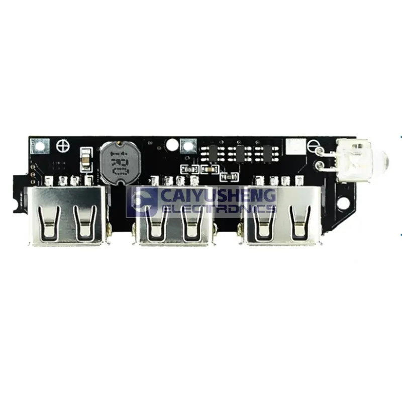 Placa de circuito de alimentación móvil 3USB 5V2.1A módulo elevador/batería de litio 18650