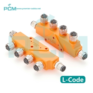 M12 L mã 4 + PE Power splitter 4 cách TEE Adapter 12A cho động cơ bước fieldbus ổ đĩa tuyến tính I/o van profinet Thiết bị chuyển mạch - Product Image 5