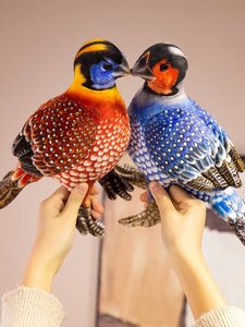 प्यारा तीन आयामी फ्लैनेल सुपर सॉफ्ट भारित प्लश गिनी फोल पक्षी गुड़िया आभूषण pp कपास भरने वाले पशु खिलौना के साथ - Product Image 5