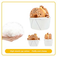 Peluche personnalisée haut de gamme en forme de bagel, jouet à mâcher doux et durable pour chiens et chats, jouet en peluche avec votre propre design