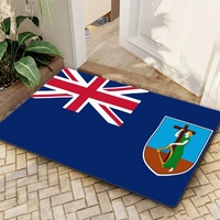 Tapis de sol en caoutchouc polyester avec drapeau national de Montserrat, 40*60 cm, tapis de porte rectangulaire antidérapant pour la maison