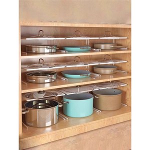 Estante de Cocina Minimalista de Acero al Carbono de Dos Niveles, Organizador de Ollas y Tazones, Fácil Instalación, Montado en la Pared - Product Image 3