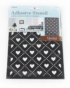 27654 Heart design Reusable Transfer PVC Drawing Template adhesive stencil for Painting Art and craft