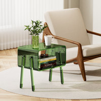 Planche en acrylique sur mesure - Table d'appoint en acrylique vert transparent - Pour salon, chambre et rangement de petits espaces