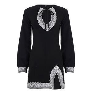 Robe mini élégante pour femme, coupe droite, unie, taille naturelle, sexy, moulante, pour soirée, en maille froncée - Product Image 6