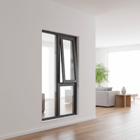 Fenêtre à battant moderne anti-ouragan, haute sécurité, pour projets hôteliers, sur mesure, en aluminium thermolaqué, construction durable