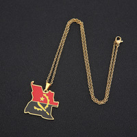 Collier pendentif carte de l'Angola en acier inoxydable, collier de couple tendance pour hommes et femmes, nouvelle arrivée YiHu, bijoux en gros