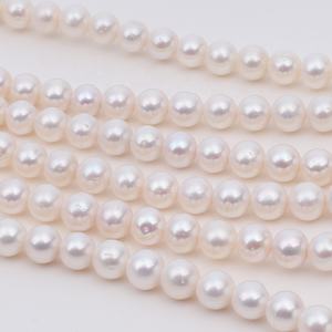Zhuji बाजार बिक्री 10-11mm ए. ए. सही दौर प्राकृतिक सफेद ताजा पानी मोती स्ट्रिंग मनका - Product Image 6