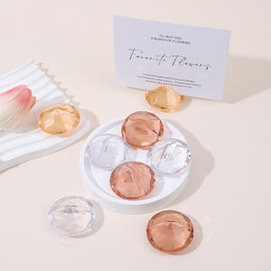 Porte-cartes de table en <span class=keywords><strong>diamant</strong></span> pour mariage, porte-numéros de table en acrylique, supports de cartes de table en cristal, dessus de table pour mariage - Product Image 2