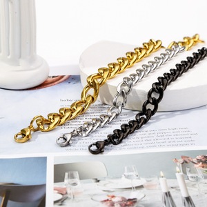 สร้อยข้อมือแบบซ้อนได้ ขนาด 3 มม. 7 มม. 9 มม. 11 มม. สีทอง สไตล์ไมอามีคิวบัน สร้อยข้อมือฮิปฮอป NK สแตนเลสสตีล เครื่องประดับสำหรับผู้ชายและผู้หญิง - Product Image 4