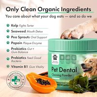 Poudre dentaire pour chien OEM/ODM, best-seller, poudre nettoyante pour les dents des chiens, réduit la plaque dentaire et la mauvaise haleine chez les chiens
