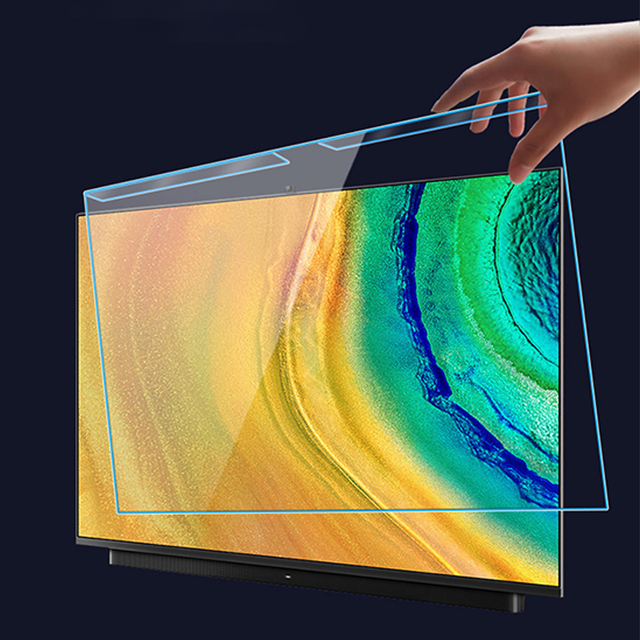 Family Hanging Transparent Acrylic Anti Blue Light Protective Screen Eye Protection TV Screen Protector Easy Installation Full