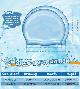 Lot de 2 bonnets de bain en silicone durables et imperméables pour enfants, filles, garçons, adolescents et tout-petits de 3 à 15 ans, ajustement confortable pour cheveux longs ou courts - Product Image 5