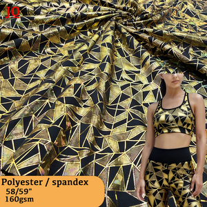 Tissu métallique effet verre brisé, impression personnalisée en feuille, 95% polyester, 5% élasthanne, pour vêtements de danse de mariage en extérieur - Product Image 1