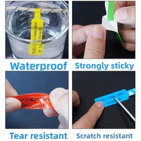 Étiquettes de câbles adhésives en PVC A4 personnalisables, résistantes à l'eau et aux déchirures, autocollants d'identification manuscrits pour fils