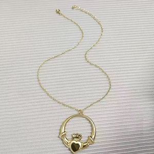 थोक सोने से भरा हुआ इरीष क्लैडग दिल का मुकुट लटकन महिला उपहार के लिए लिंक चेन के साथ - Product Image 2