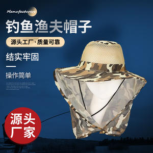 Chapeau de pêcheur camouflage avec couvre-visage en maille respirant et protection solaire pour la pêche, la randonnée et les activités de plein air - Product Image 5