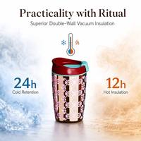 Vente en gros de tasses de voyage en acier inoxydable à motif de points quadrillés de 12 oz (360 ml), tasse à café isolée sous vide avec couvercle en PP, commande en gros personnalisée OEM, 1000 pièces