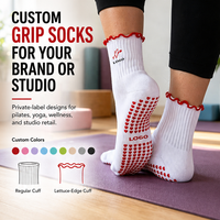 Chaussettes de Pilates et de Yoga Personnalisées Premium Antidérapantes en Silicone Respirantes en Coton Écologiques Anti-Bactériennes à Imprimé Animal Faible MOQ Gratuit