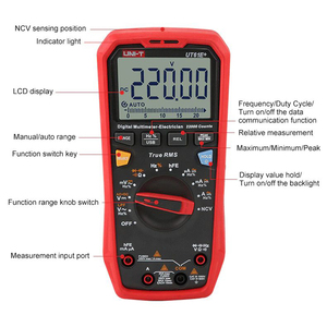 UNI-T ut61e + cầm tay chuyên nghiệp kỹ thuật số vạn năng Tester đơn vị True RMS tự động phạm vi 6000 đếm DC AC 1000V - Product Image 2