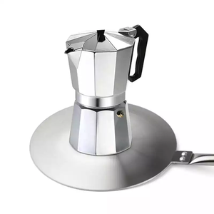 Ensemble de 2 tasses de <span class=keywords><strong>cafetière</strong></span> à expresso italienne classique et moderne en aluminium et métal argenté Machine à moka portable pour affaires - Product Image 1
