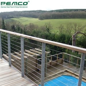 Home Outdoor Deck Stainless Steel 4 6 8 10 Wire <strong>Balustrade</strong> Affordable <strong>Metal</strong> Cable Railing Systems - Product Image 1