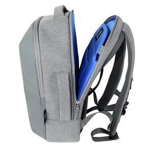 <b>Laptop</b> <b>Backpack</b> Grey Waterproof Oxford Cloth Business Travel Unisex Shoulder Straps Solid Color Interior <b>Laptop</b> Compartment - Product Image 3