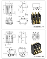 Conector de Batería Pogo Pin de 4 Pines con Resorte de Alta Corriente, Macho y Hembra, Paso de 1.27, 1.6, 2.0, 2.54, 3.0, 3.5, 4.0, 4.25 mm
