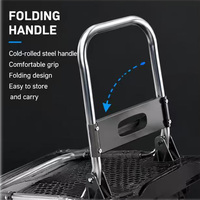 Carretilla de Plataforma Plegable Portátil de Nylon Industrial, Capacidad de 75 kg, 4 Ruedas, Carro de Mano con Ruedas Resistentes al Desgaste de 3 Pulgadas para Almacén