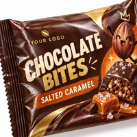 Emballage personnalisé pour chocolats et snacks, sachet coussin thermoscellable, emballage flow pack pour bonbons et confiseries